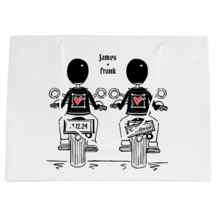 Two Brides Biker Motorcycle Wedding Large Gift Bag