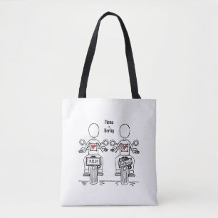 Two Brides Biker Motorcycle Wedding Tote Bag