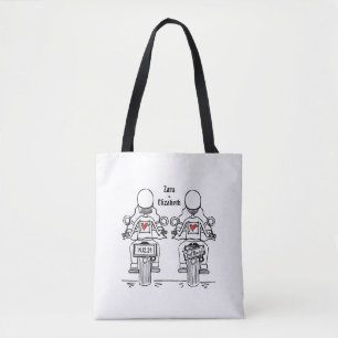 Two Brides Biker Motorcycle Wedding Tote Bag