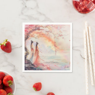 Two Brides Digital Art Napkin