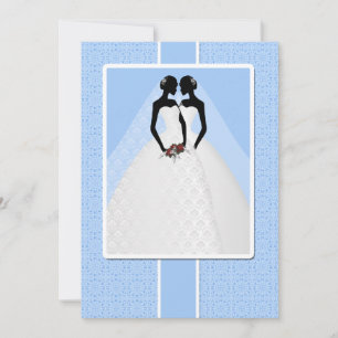 Two Brides In Bridal Gowns Wedding Invitation