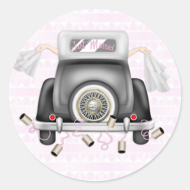 Two Brides, Lesbian Wedding Classic Round Sticker (Front)