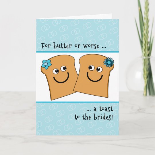 Two Brides Lesbian Wedding Congrats Funny Toast Card Uk