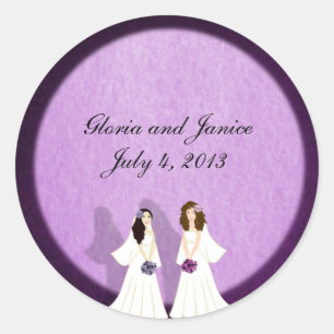 Two Brides Lesbian Wedding Custom Stickers