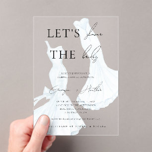 Two Brides LGBTQ Watercolor Dress Bridal Shower Acrylic Invitations