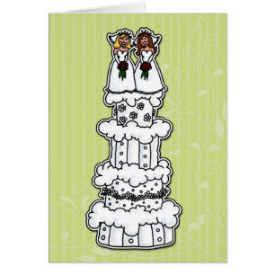 Two Brides on Wedding Cake