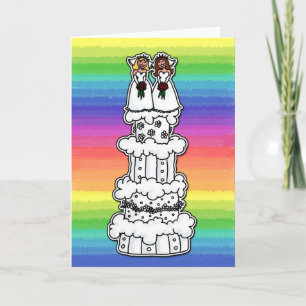 Two Brides on Wedding Cake Card