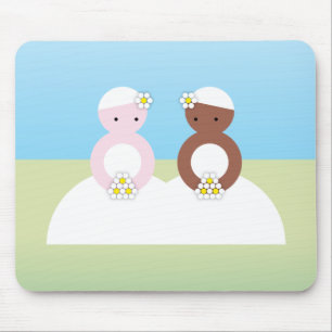 Two brides one caucasian mouse mat