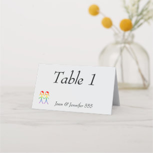Two Brides Rainbow Love Place Card