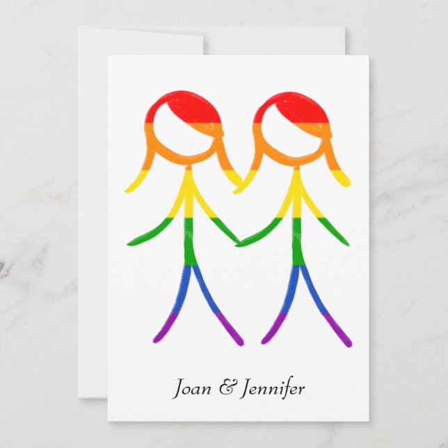 Two Brides Rainbow Love Save The Date (Front)