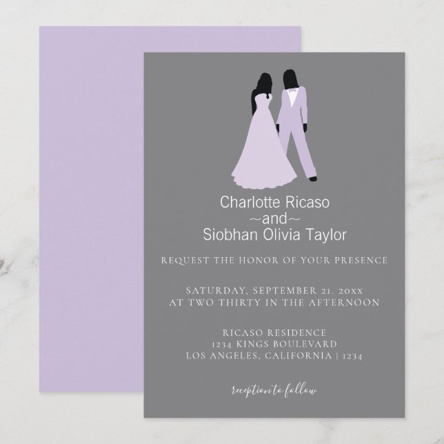 Two Brides Save The Date Wedding Invitation (Front/Back)