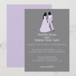 Two Brides Save The Date Wedding Invitation