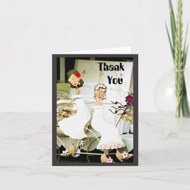 Two Brides Thank You Note Card (Front)