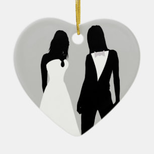 Two Brides Wedding Ceramic Tree Decoration