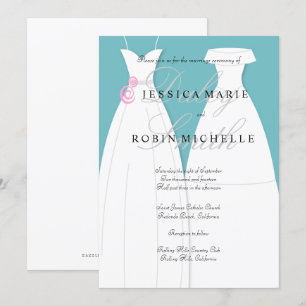 Two Brides Wedding Dress Lesbian Wedding Invitation
