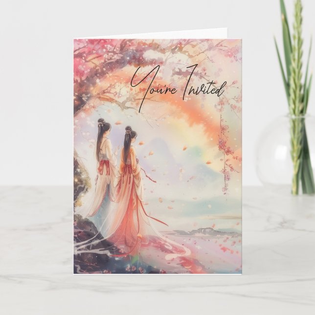 Two Brides Wedding Invite Digital Print (Front)