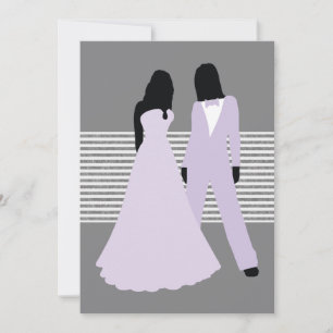 Two Brides Wedding (Lilac And Grey) Invitation