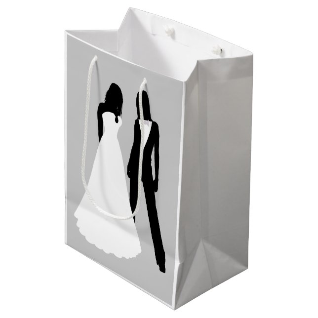 Two Brides Wedding Medium Gift Bag (Front Angled)