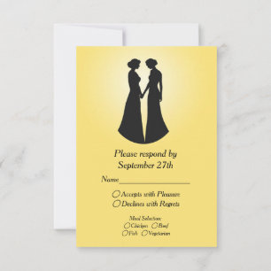 Two Brides Wedding RSVP Card