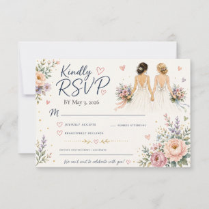 Two Brides Wedding RSVP Card