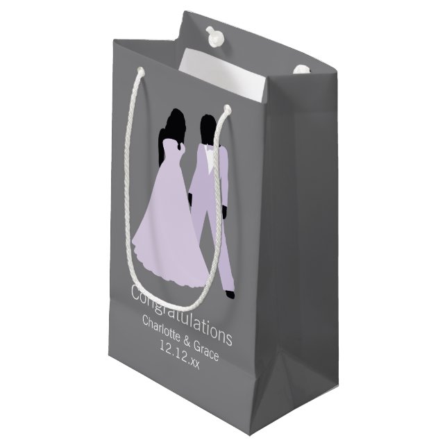 Two Brides Wedding Small Gift Bag (Front Angled)