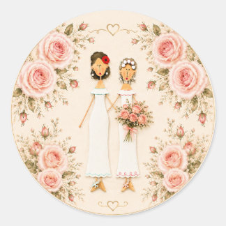 Two Brides Wedding Sticker