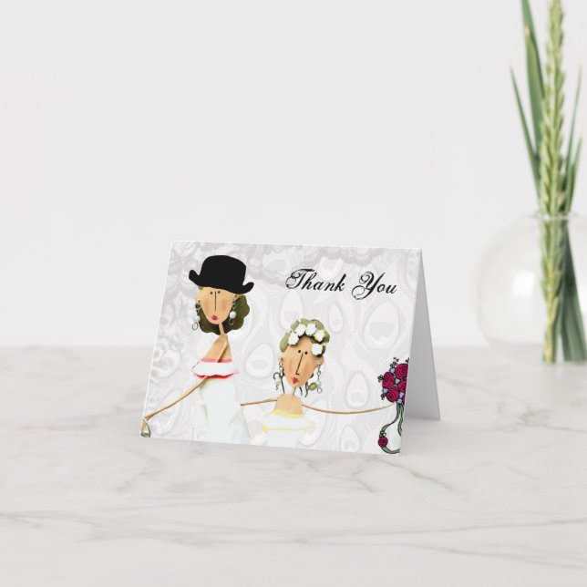 Two Brides Wedding Thank You Card (Front)