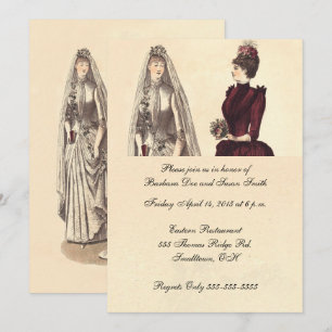 Two Brides Wedding Vintage Invitation