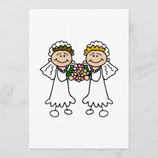Two Brides with Flowers Invitation