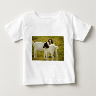 Two Brown and White Goats in a Field Photo Baby T-Shirt