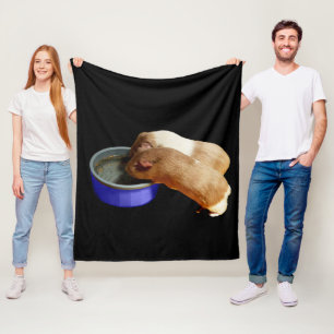 Two Brown And White Guinea Pigs, Fleece Blanket