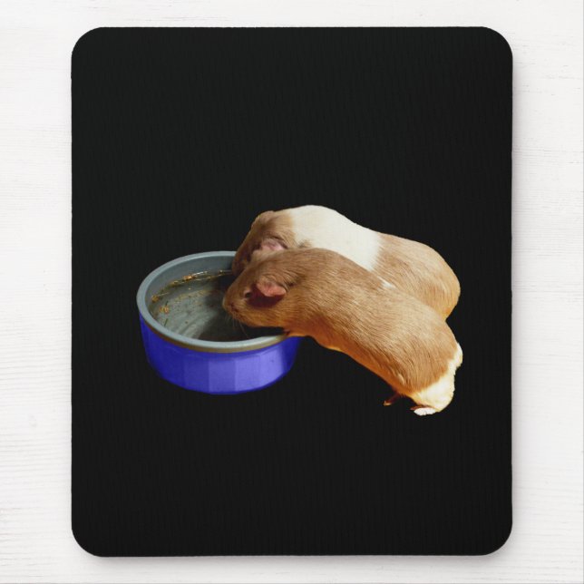 Two Brown And White Guinea Pigs,  Mouse Mat (Front)
