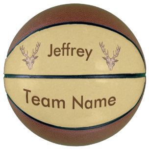 Two Brown Male Trophy Deer Heads big Antlers Basketball