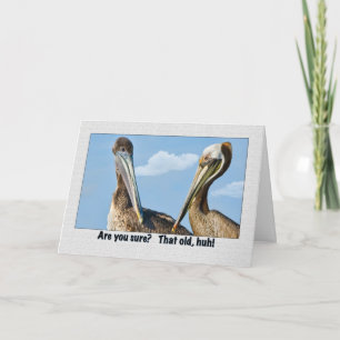 Two Brown Pelicans Birthday Greeting Card