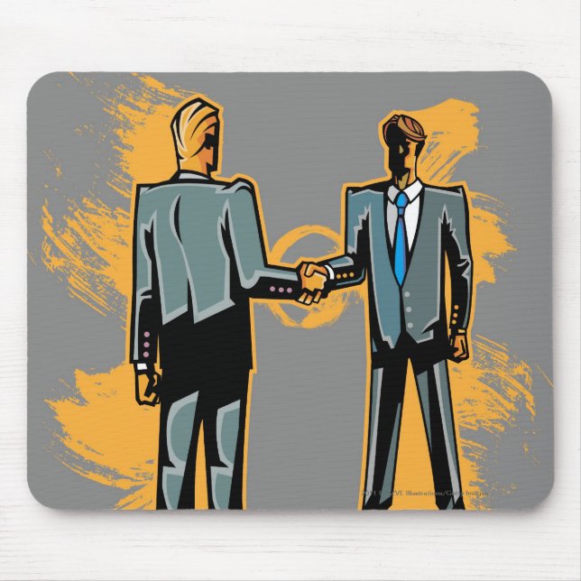Two businessman shaking hands mouse mat (Front)