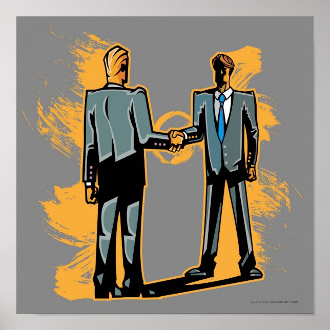 Two businessman shaking hands poster (Front)