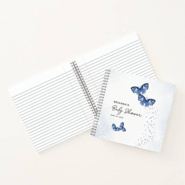Two Butterflies Twin Boys Baby Shower Guest Book (Inside)