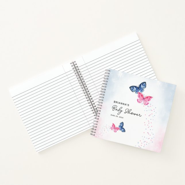Two Butterflies Twins Baby Shower Guest Book (Inside)