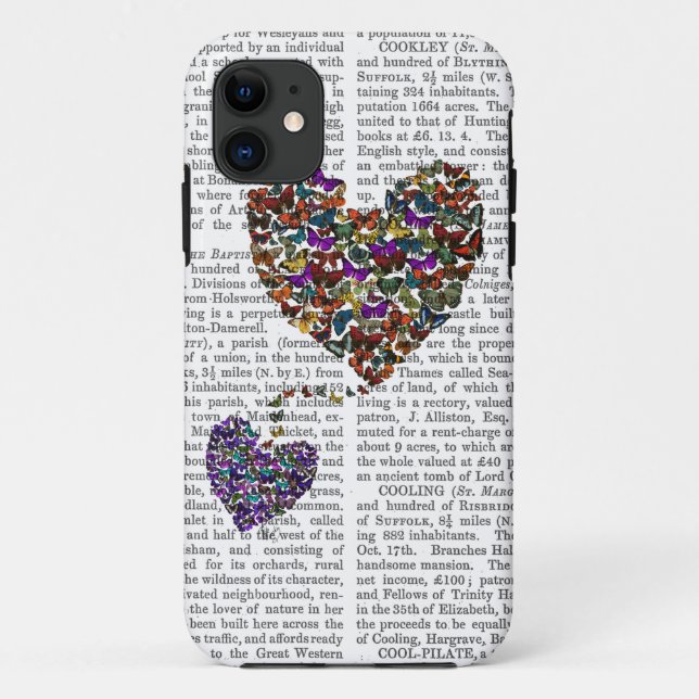 Two Butterfly Hearts Case-Mate iPhone Case (Back)