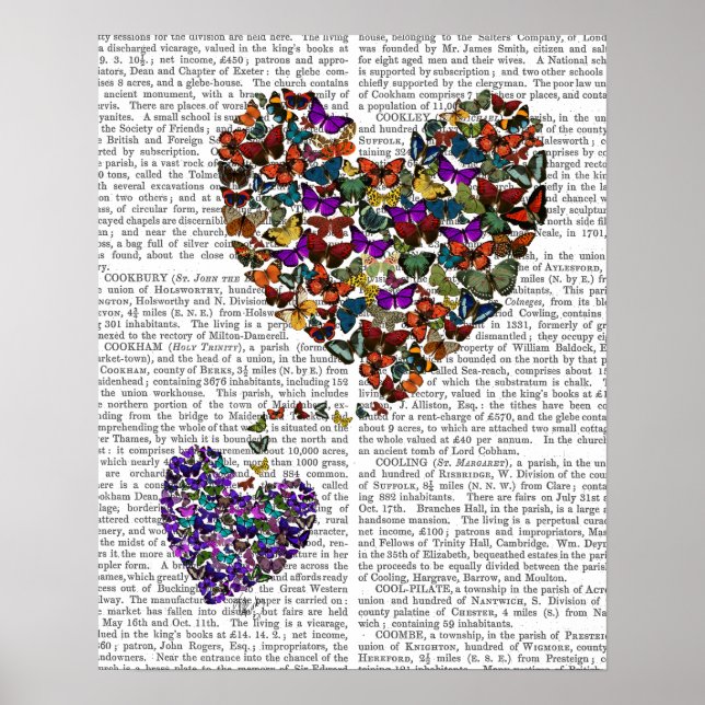 Two Butterfly Hearts Poster (Front)