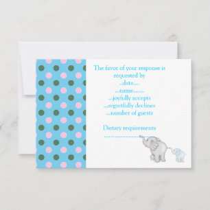 TWO BY TWO BLUE SPOT PARTY RSVP CARD