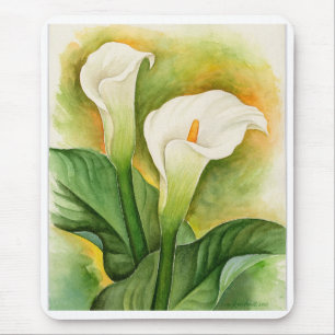 Two Cala Lilies Watercolor Art - Multi Mouse Mat