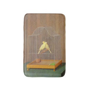 Two Canaries in a Cage (by Antonio Donghi) Bath Mat