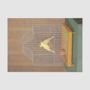 Two Canaries in a Cage (by Antonio Donghi) Tissue Paper