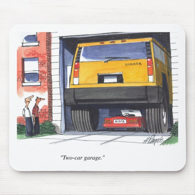 Two Car Garage Mouse Mat (Front)