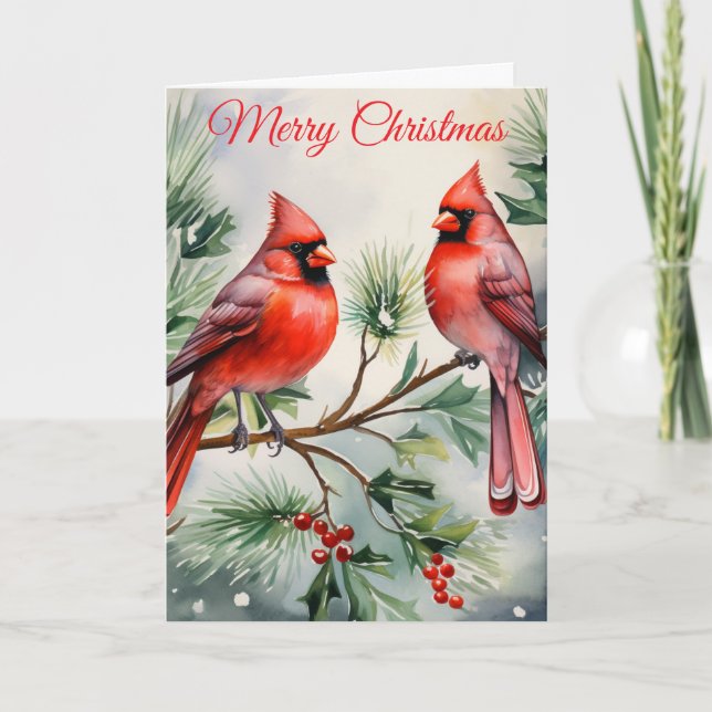 Two Cardinals Holiday Card (Front)