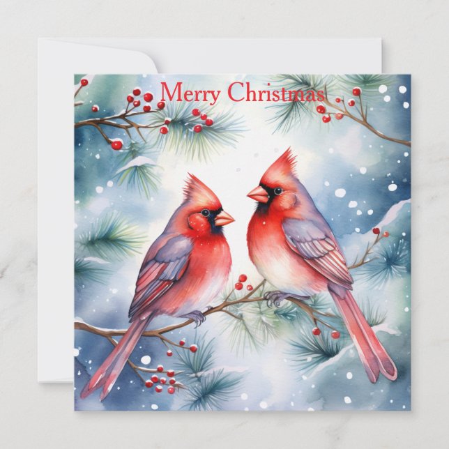 Two Cardinals Holiday Card (Front)