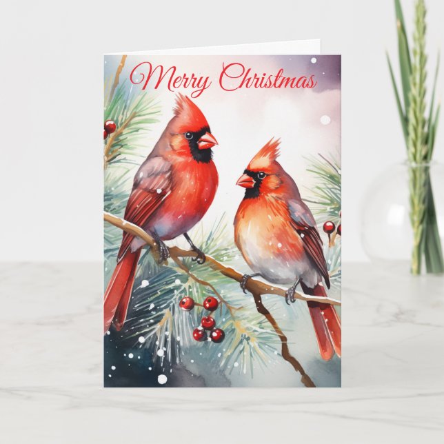 Two Cardinals Holiday Card (Front)