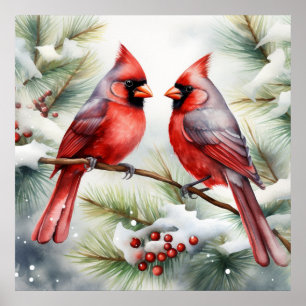 Two Cardinals Poster