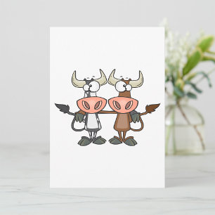 Two Cartoon Cows Invitation